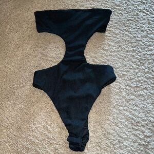superdown Black Cutout One-Piece Swimsuit for Kids